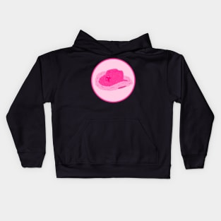 Pink cowgirl hat Kids Hoodie